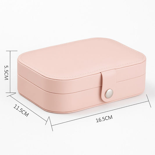 Bootsy Compact Travel Jewelry Box Organizer, Pink, Multi-Compartment Storage for Rings Earrings Necklaces, 16.5 x 11.5 x 5.5 cm