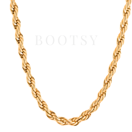 Bootsy 18K Gold Plated Rope Chain for Men | 21.5 Inch Stainless Steel Criss Cross Chain | Waterproof & Anti-Tarnish Men's Fashion Jewellery | Trendy Accessories | Gift for Husband & Boys