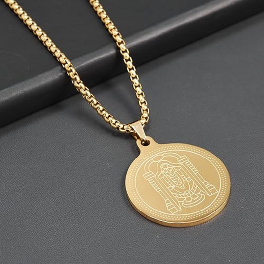 Bootsy Divine Tirupati Balaji Pendant Gold Stainless Steel Necklace Chain for Men (24 Inch) | Hindu Spiritual Jewellery | Religious God Pendant | Devotional Gift for Him
